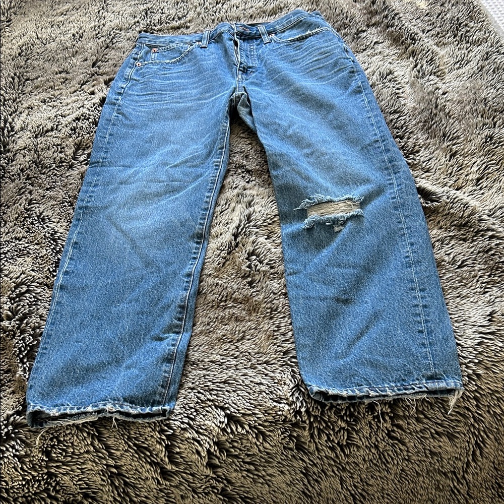 Madewell Classic Straight Distressed Jeans 28
